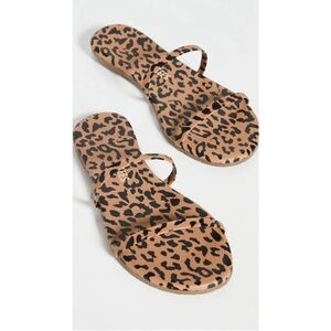 NWOT TKEES Tan and Black Leopard Print Sandals